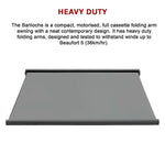 5.0m x 3.0m Retractable Folding Arm Awning Heavy Duty Full Cassette Motorised - Home & Garden > Shading