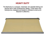 5.0m x 3.0m Retractable Folding Arm Awning Heavy Duty Full Cassette Motorised - Home & Garden > Shading