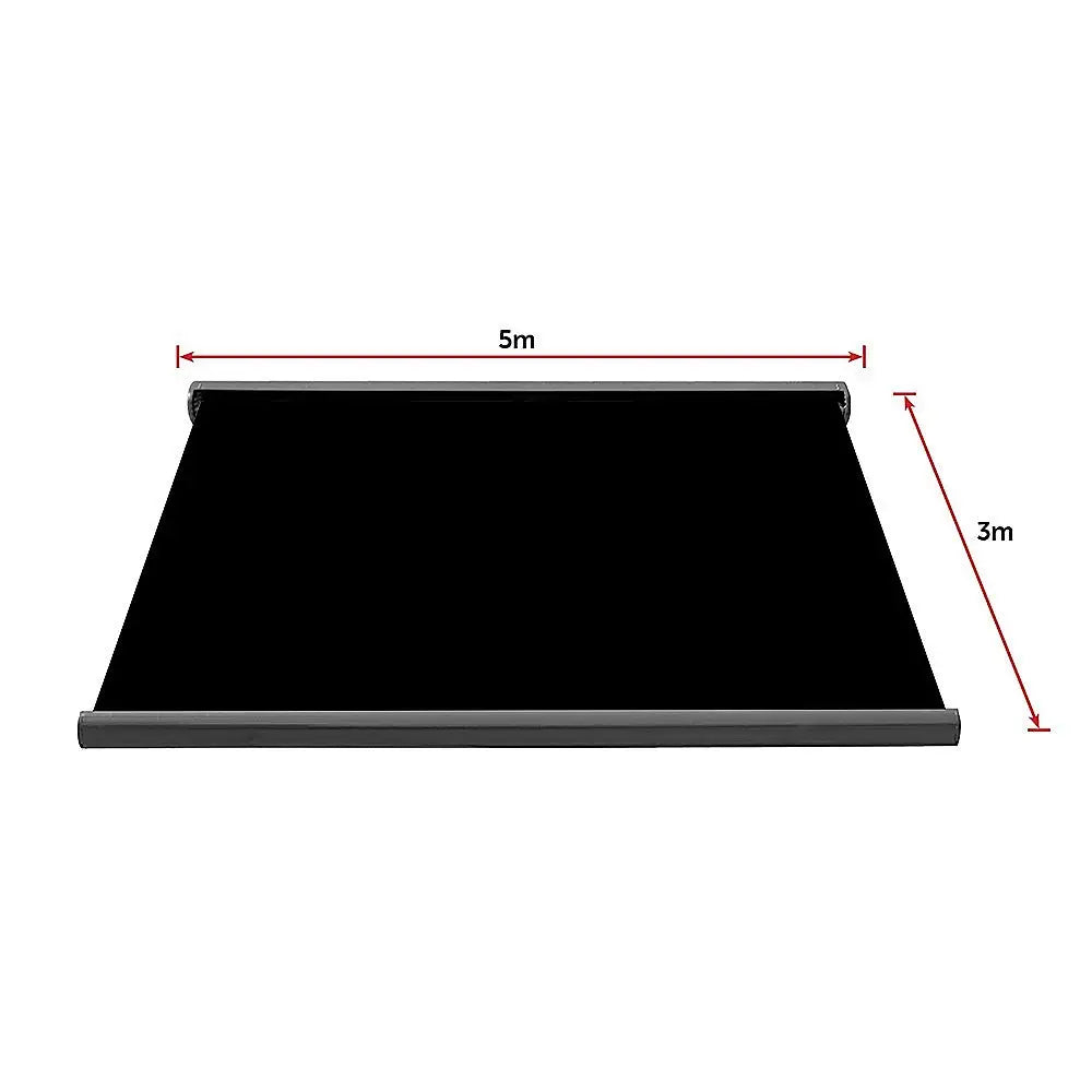 5.0m x 3.0m Retractable Folding Arm Awning Heavy Duty Full Cassette Motorised - Home & Garden > Shading