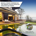 5.5m x 3.0m Retractable Folding Arm Awning Heavy Duty Full Cassette Motorised - Home & Garden > Shading