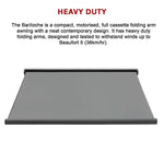 5.5m x 3.0m Retractable Folding Arm Awning Heavy Duty Full Cassette Motorised - Home & Garden > Shading