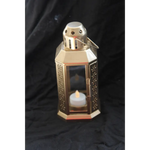 5 Pack of Gold Metal Miners Lantern Summer Xmas Wedding Home Party Room Balconey Deck Decoration 21cm Tealight Candle