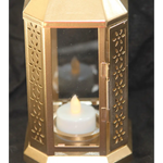 5 Pack of Gold Metal Miners Lantern Summer Xmas Wedding Home Party Room Balconey Deck Decoration 21cm Tealight Candle