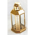 5 Pack of Gold Metal Miners Lantern Summer Xmas Wedding Home Party Room Balconey Deck Decoration 21cm Tealight Candle