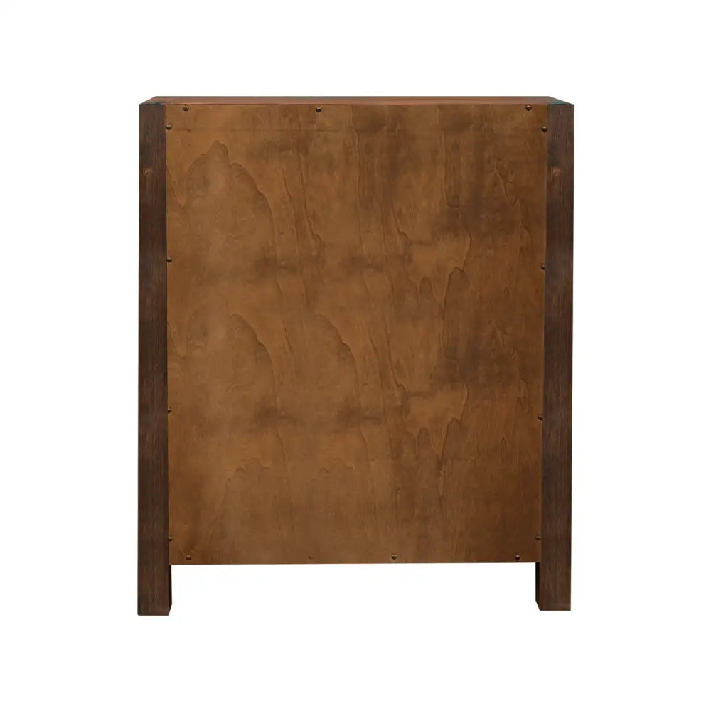 5 Pieces Bedroom Suite in Solid Wood Veneered Acacia Construction Timber Slat Double Size Chocolate Colour Bed Bedside