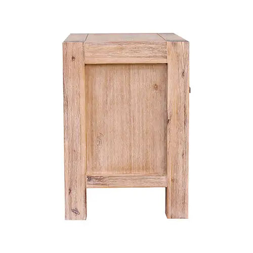 5 Pieces Bedroom Suite in Solid Wood Veneered Acacia Construction Timber Slat Single Size Oak Colour Bed Bedside Table
