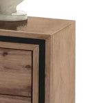 5 Pieces Bedroom Suite Queen Size Silver Brush in Acacia Wood Construction Bed Bedside Table Tallboy & Dresser