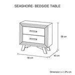 5 Pieces Bedroom Suite Queen Size Silver Brush in Acacia Wood Construction Bed Bedside Table Tallboy & Dresser
