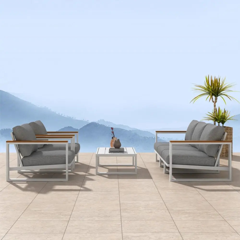 5 Seater Grandeur Lounge Suite – White - Furniture > Outdoor