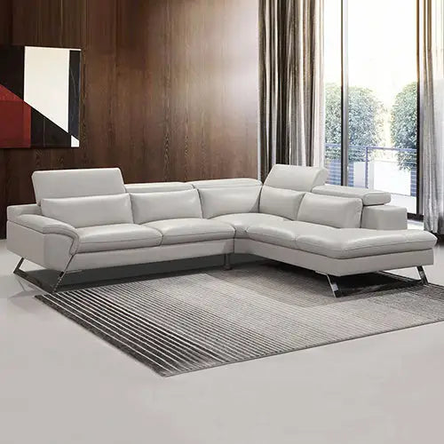 5 Seater Lounge Cream Colour Leatherette Corner Sofa Couch with Chaise - Furniture > Sofas