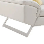 5 Seater Lounge Cream Colour Leatherette Corner Sofa Couch with Chaise - Furniture > Sofas