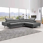 5 Seater Lounge Set Grey Colour Leatherette Corner Sofa for Living Room Couch with Chaise - Furniture > Bar Stools &