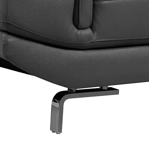 5 Seater Lounge Set Grey Colour Leatherette Corner Sofa for Living Room Couch with Chaise - Furniture > Bar Stools &