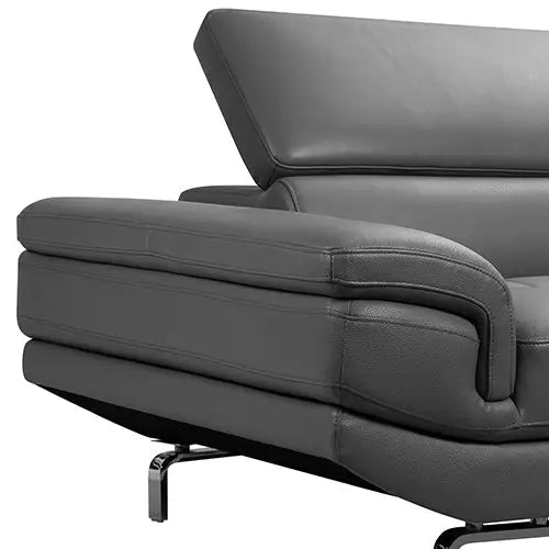 5 Seater Lounge Set Grey Colour Leatherette Corner Sofa for Living Room Couch with Chaise - Furniture > Bar Stools &