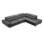5 Seater Lounge Set Grey Colour Leatherette Corner Sofa for Living Room Couch with Chaise - Furniture > Bar Stools &