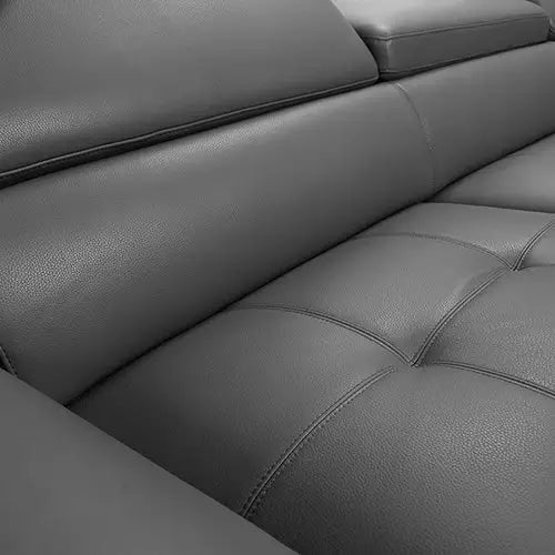 5 Seater Lounge Set Grey Colour Leatherette Corner Sofa for Living Room Couch with Chaise - Furniture > Bar Stools &