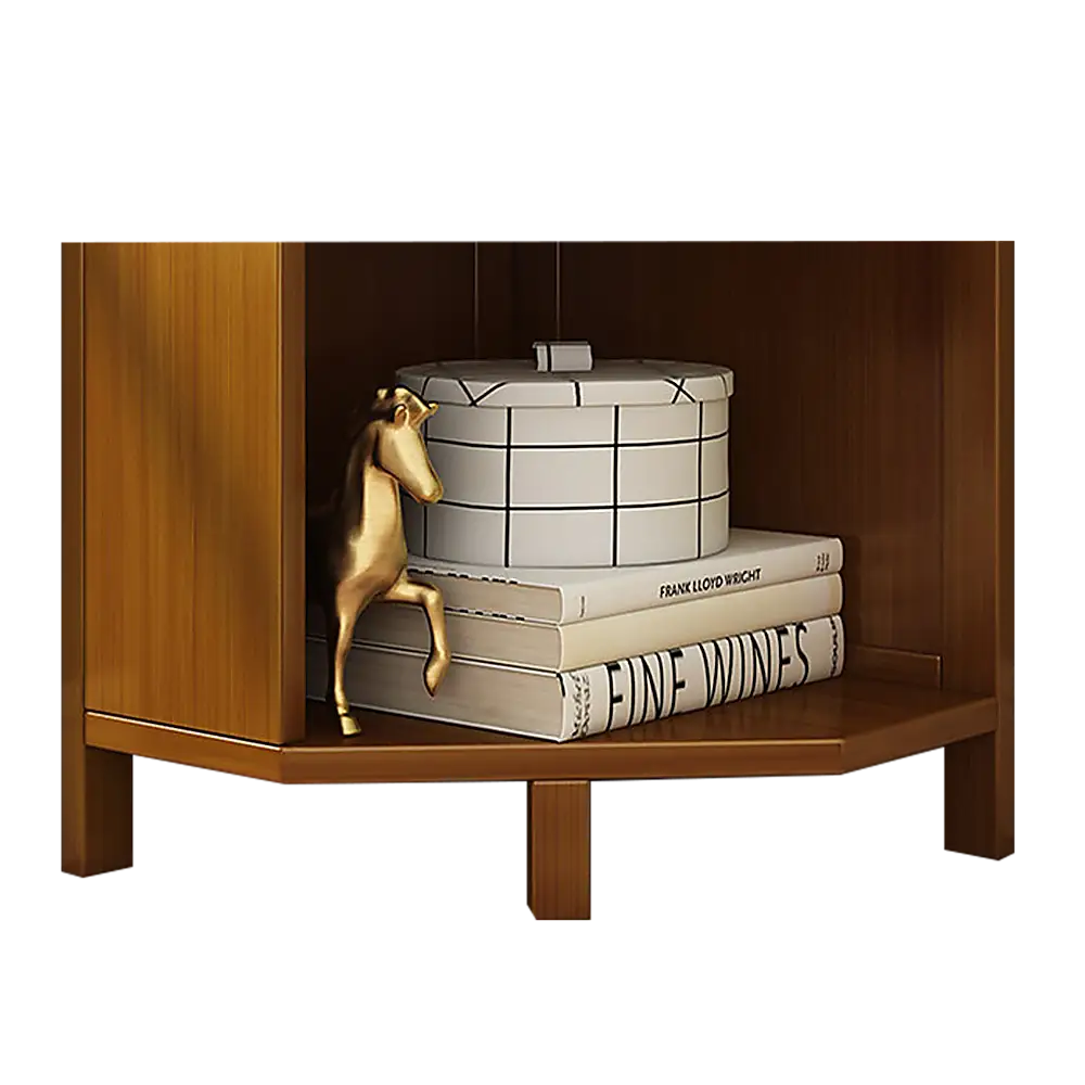 5-Shelf Corner Bookcase Industrial Bookshelf Display Storage Stand - Furniture > Office