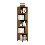 5-Shelf Corner Bookcase Industrial Bookshelf Display Storage Stand - Furniture > Office