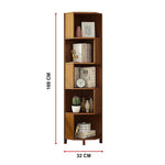 5-Shelf Corner Bookcase Industrial Bookshelf Display Storage Stand - Furniture > Office