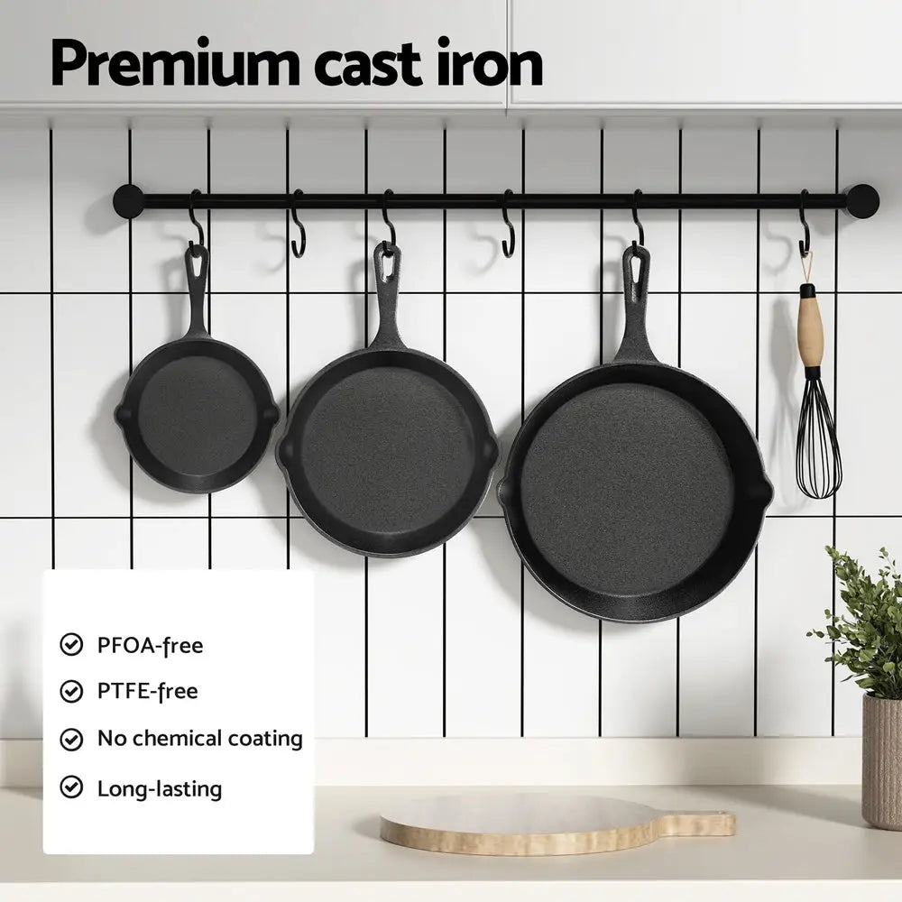 5-star chef Non Stick Frying Pan Cast Iron 3PCS - Home & Garden > Kitchenware