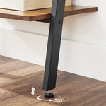 5-Tier Bookshelf Rack Rustic Brown and Black - Furniture > Living Room