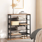 5-Tier Shoe Rack Industrial Shoe Organizer Storage Bench - Home & Garden > Decor