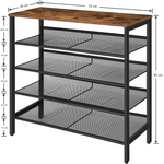 5-Tier Shoe Rack Industrial Shoe Organizer Storage Bench - Home & Garden > Decor