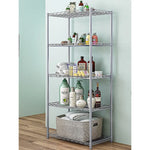 5 Tier Silver Metal Storage Rack Shelving Wire Shelf - Furniture > Office