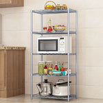 5 Tier Silver Metal Storage Rack Shelving Wire Shelf - Furniture > Office