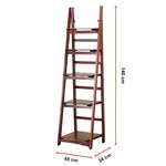 5 Tier Wooden Ladder Shelf Stand Storage Book Shelves Shelving Display Rack - Furniture > Office