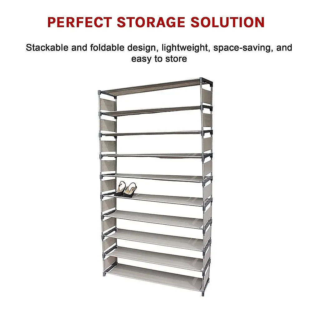 50 Pairs 10 Tiers Shoe Rack - Furniture > Office