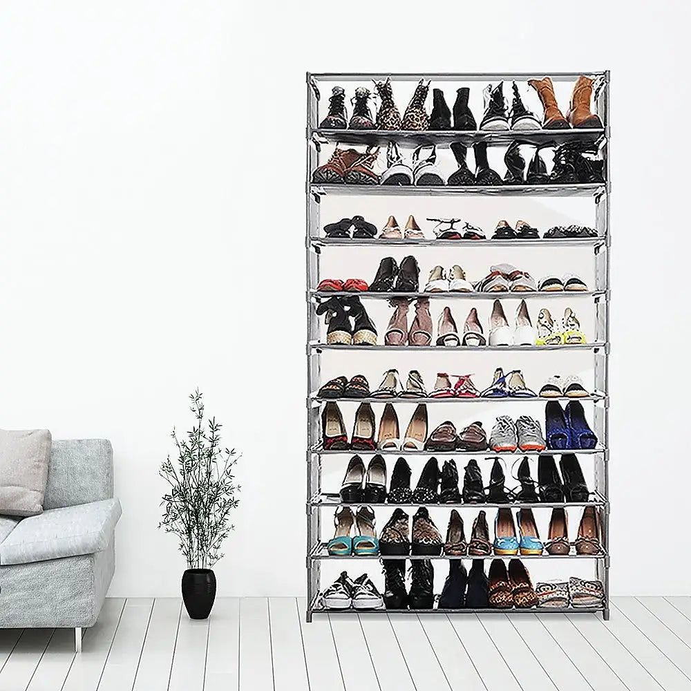 50 Pairs 10 Tiers Shoe Rack - Furniture > Office