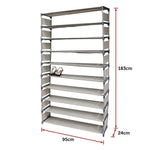 50 Pairs 10 Tiers Shoe Rack - Furniture > Office