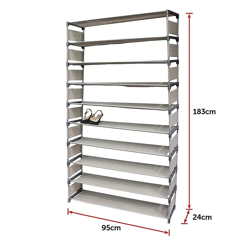 50 Pairs 10 Tiers Shoe Rack - Furniture > Office