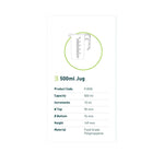 500ml Measuring Jug Heavy Duty Clear Plastic Propylene BPA 5 Food Grade Pro-Jug - Home & Garden > Kitchenware