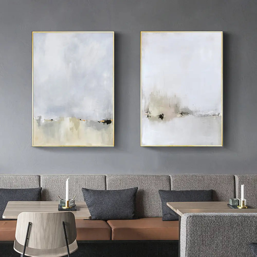 50cmx70cm Abstract golden white 3 Sets Gold Frame Canvas Wall Art - Home & Garden > Wall Art