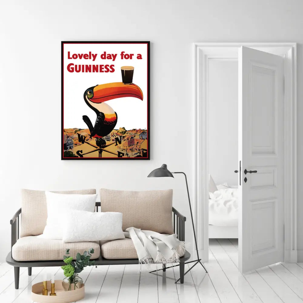 50cmx70cm Beer Lovely Day For A Guinness Black Frame Canvas Wall Art - Home & Garden > Wall Art