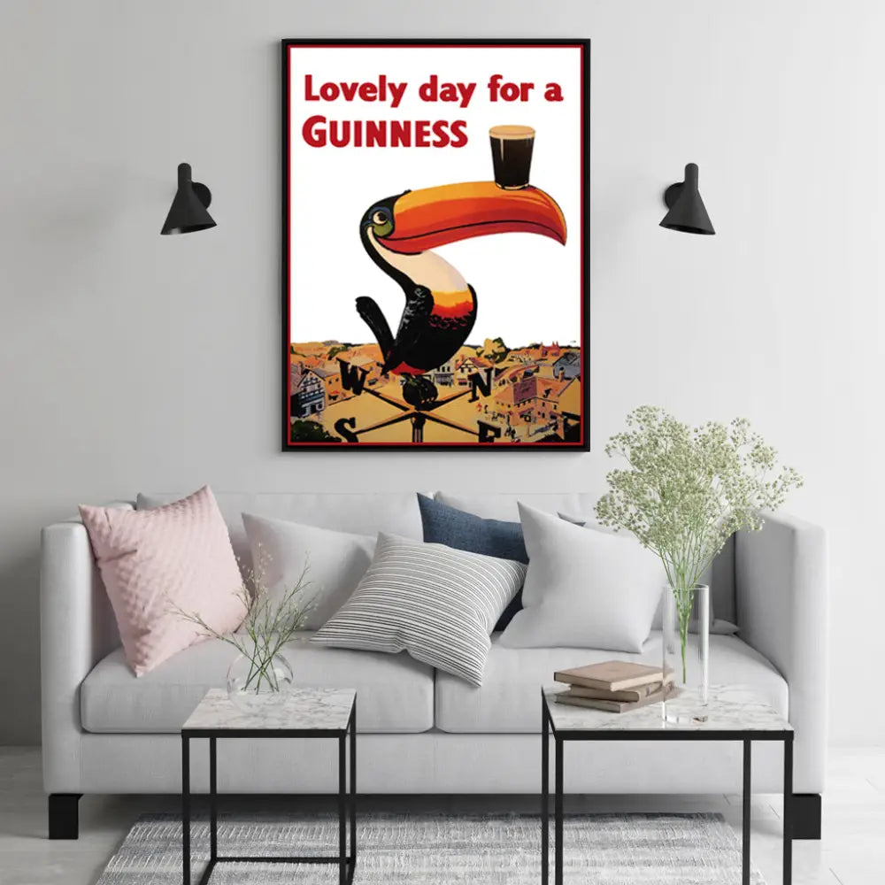 50cmx70cm Beer Lovely Day For A Guinness Black Frame Canvas Wall Art - Home & Garden > Wall Art
