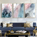 50cmx70cm Colorful Ink Abstract 3 Sets Gold Frame Canvas Wall Art - Home & Garden > Wall Art