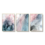50cmx70cm Colorful Ink Abstract 3 Sets Gold Frame Canvas Wall Art - Home & Garden > Wall Art