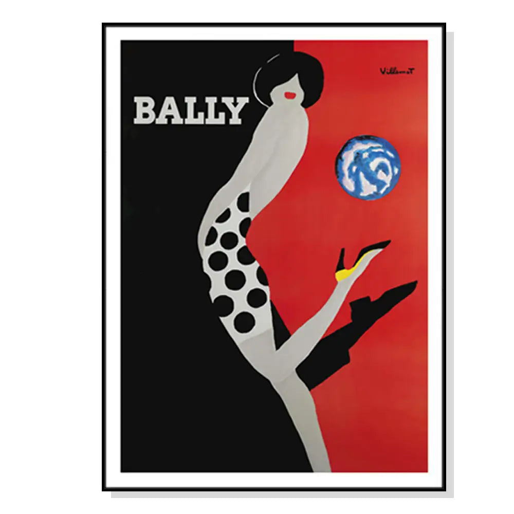 50cmx70cm Fashion Bally Black Frame Canvas Wall Art - Home & Garden > Wall Art