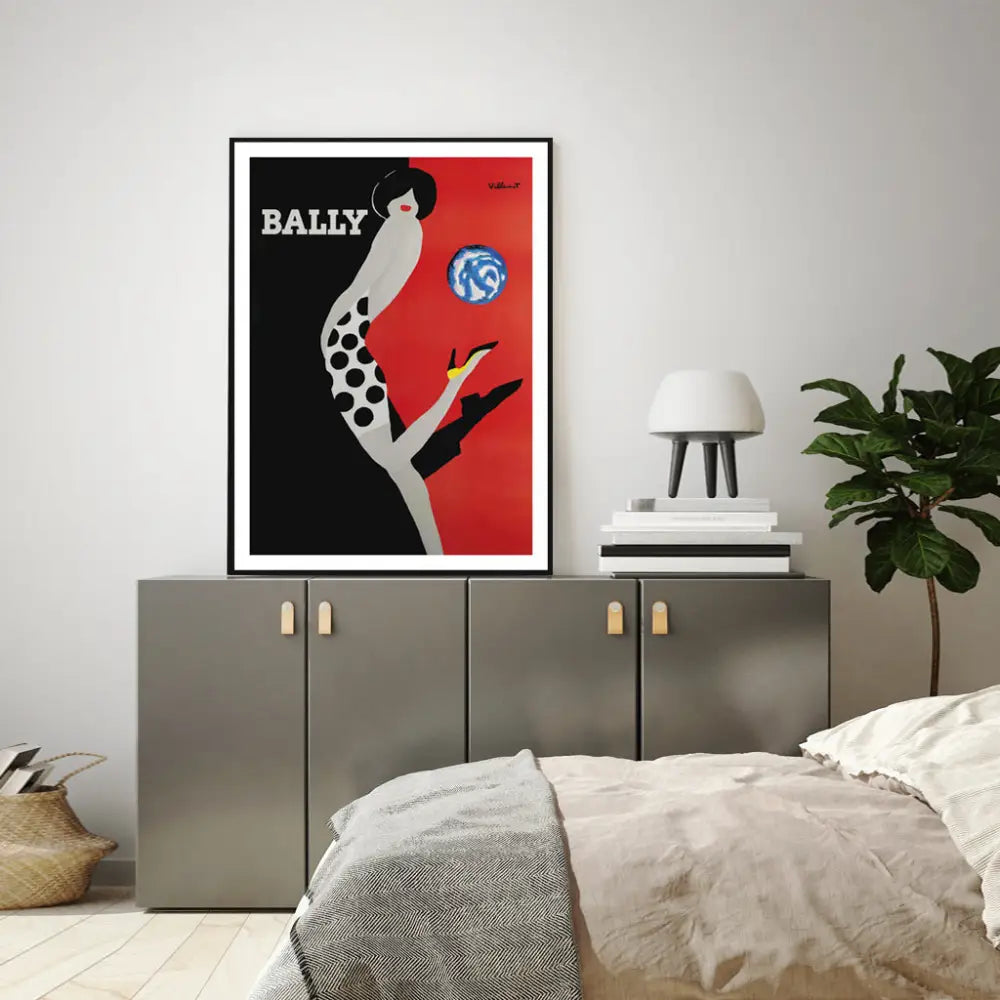 50cmx70cm Fashion Bally Black Frame Canvas Wall Art - Home & Garden > Wall Art