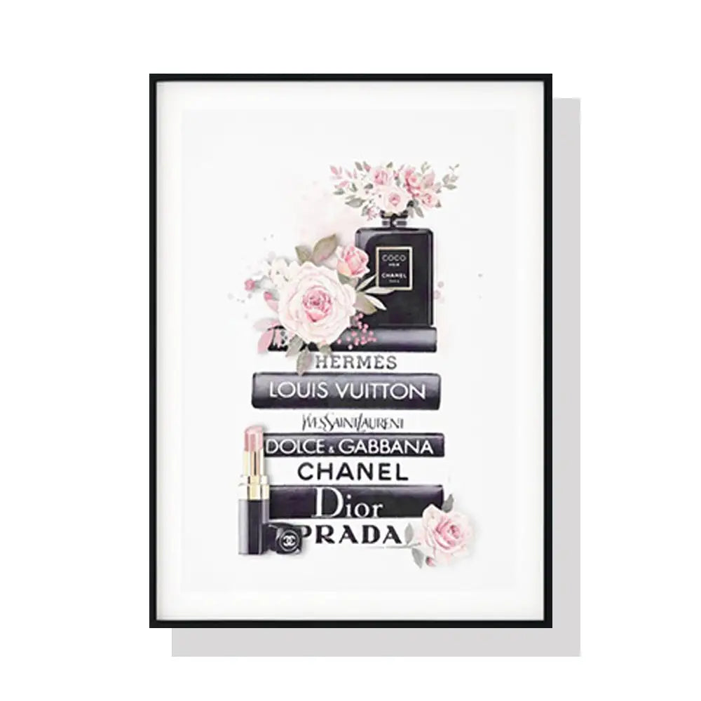 50cmx70cm Fashion Book Black Frame Canvas Wall Art - Home & Garden > Wall Art