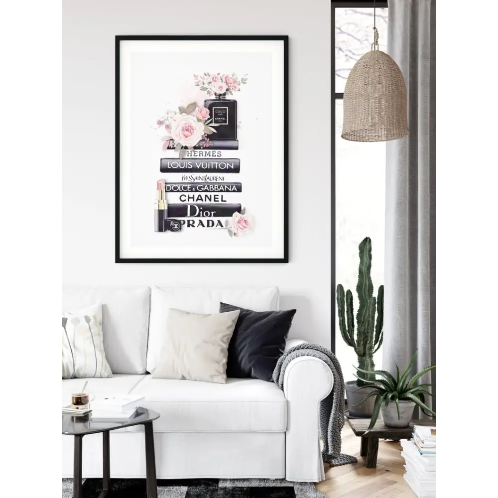 50cmx70cm Fashion Book Black Frame Canvas Wall Art - Home & Garden > Wall Art