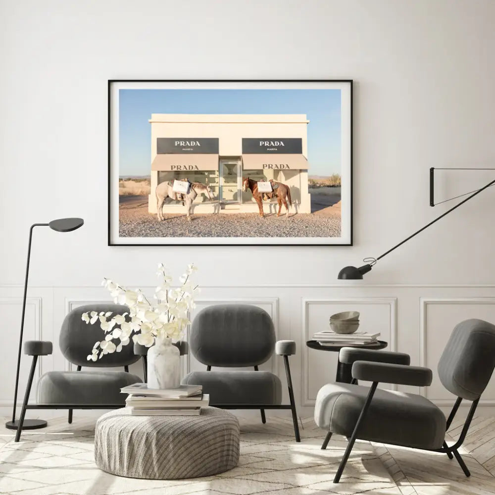 50cmx70cm Horses Fashion Black Frame Canvas Wall Art - Home & Garden > Wall Art