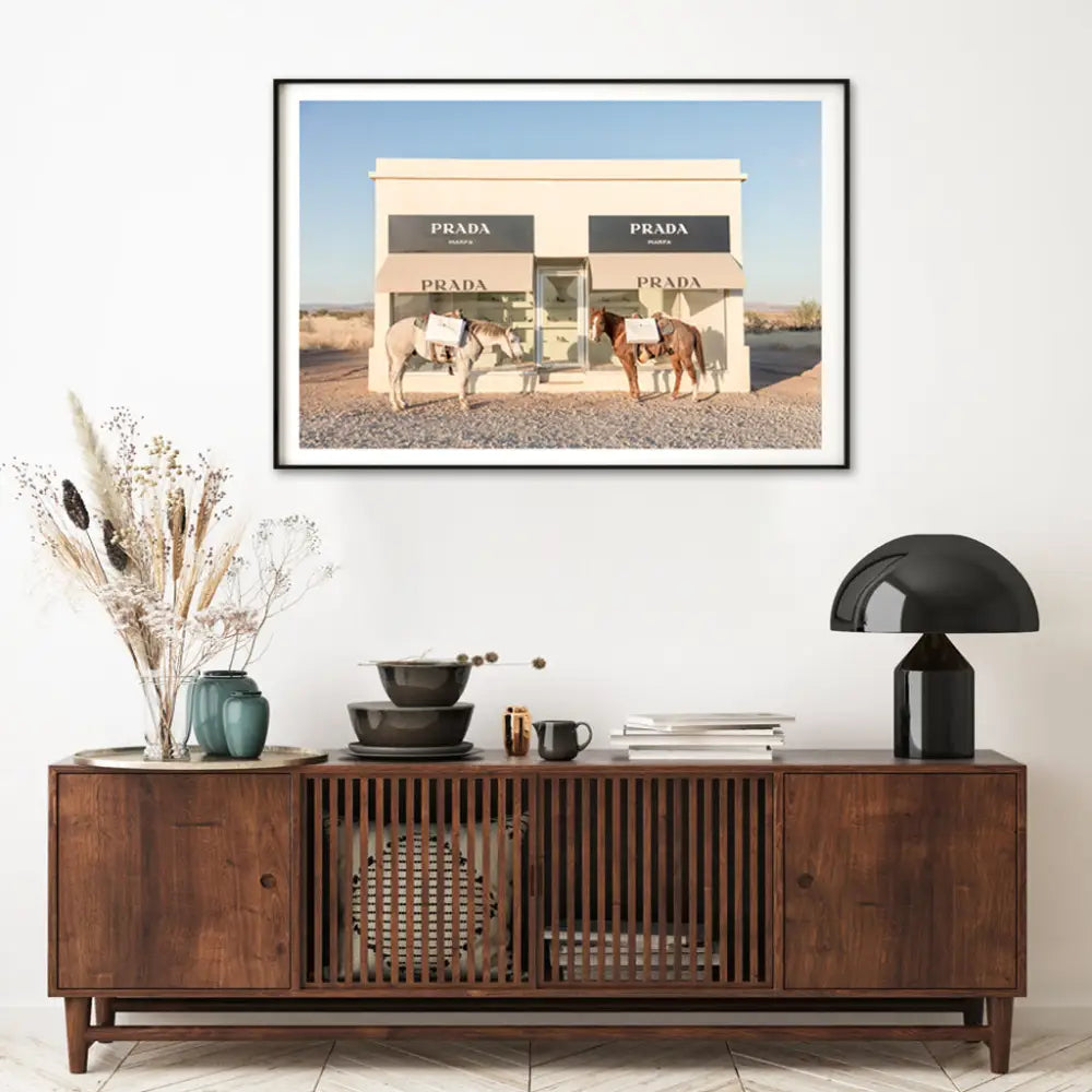 50cmx70cm Horses Fashion Black Frame Canvas Wall Art - Home & Garden > Wall Art