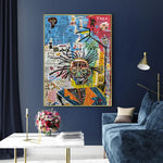 50cmx70cm Jazz Gold Frame Canvas Wall Art - Home & Garden > Wall Art