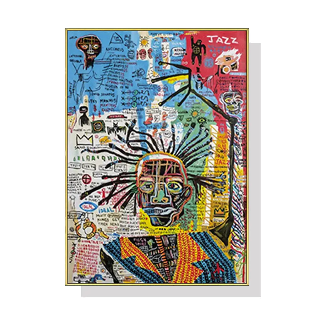 50cmx70cm Jazz Gold Frame Canvas Wall Art - Home & Garden > Wall Art