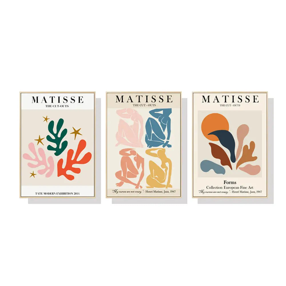 50cmx70cm Matisse Wall Art 3 Sets Wood Frame Canvas - Home & Garden > Wall Art