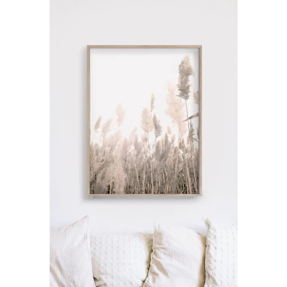 50cmx70cm Pampas Grass 2 Sets Wood Frame Canvas Wall Art - Home & Garden > Wall Art